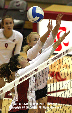 Renee Bordelon and Cassie Robbins - Washington State volleyball